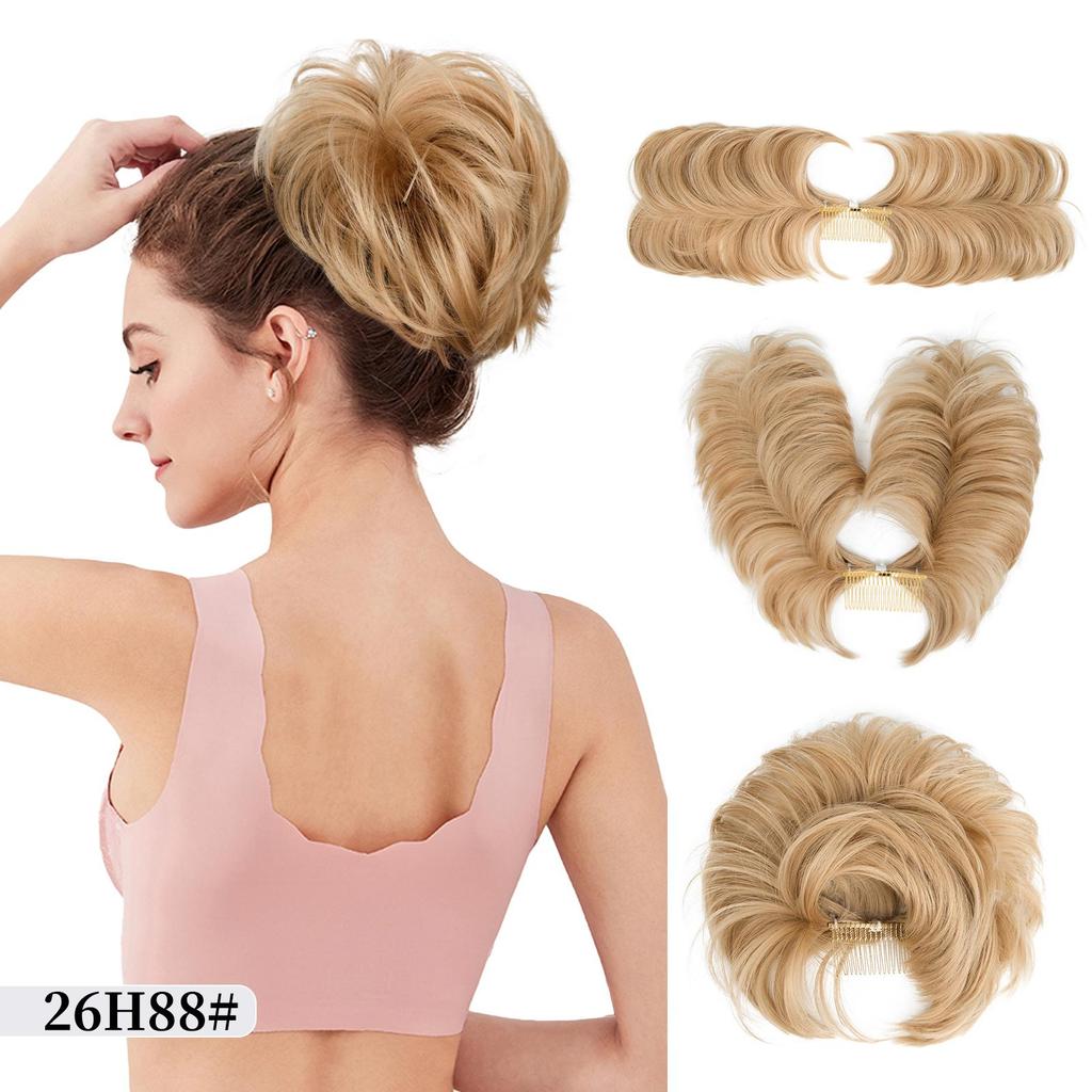 Короткая натуральная прямая грязная булочка для волос, боковая расческа, зажим для волос, булочка, шиньон для женщин, стили «сделай сам», легкие кусочки волос, 13 цветов