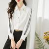 Весенние новые формальные классические рубашки с отложным воротником для женщин, однобортная блузка