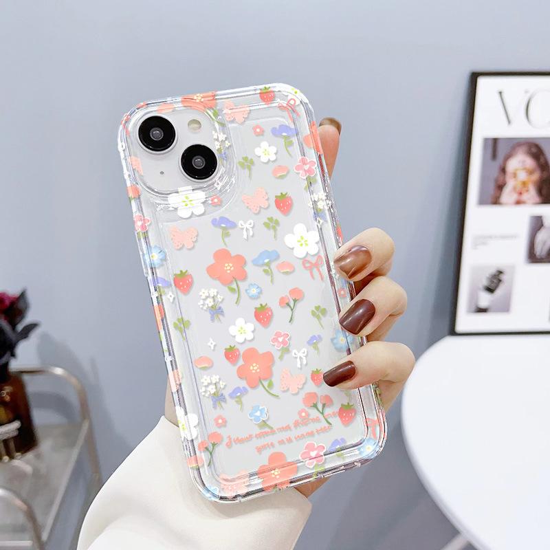 ins wind fresh small floral application iPhone17ProMax airbag mobile phone case 15 Apple 16 all-inclusive 13/14