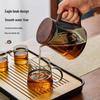 Китайский стеклянный чайный набор YIHUTEA с подставкой из сосны