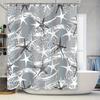 Modern Bathroom Shower Curtain Waterproof Fabric With White Starfish Design For Home Decor In Bathrooms Kitchens Various Sizes A