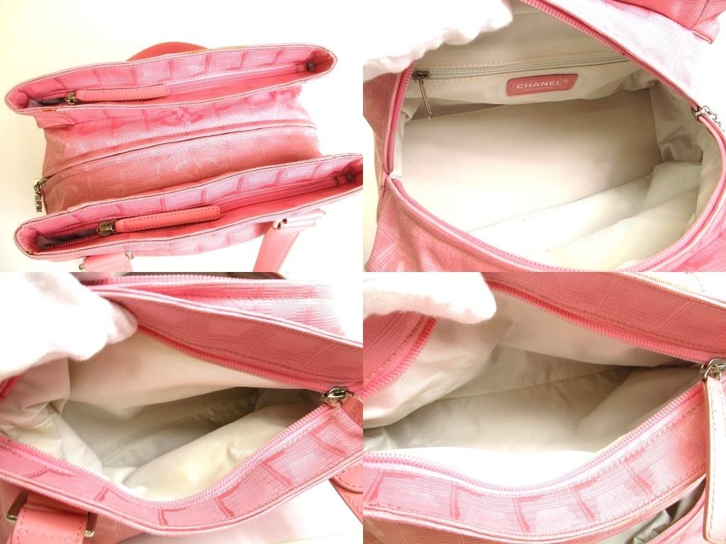 Authentic CHANEL New Travel Pink Nylon Leather Hand Bag Mini Boston Bag #a989  Refurbished