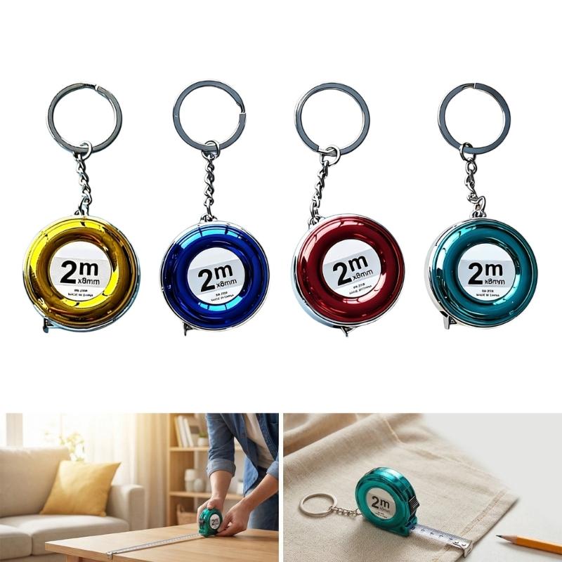 Компактный Удобный Брелок Выдвижная Рулетка Длиной 2 метра Стальная Линейка Корпус из ABS Для DIY и Путешествий Легко Носить