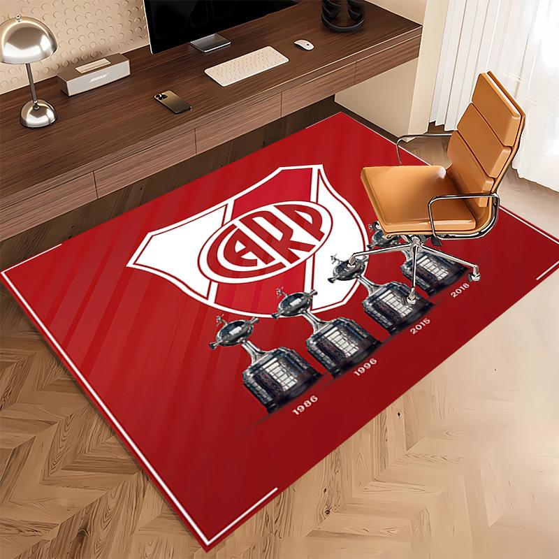 1pc Club Atlético River Plate Print Area Rug - Soft, Washable Non-Slip Indoor Mat, Living Room, Home Office Decorative Rug,Office Decorative