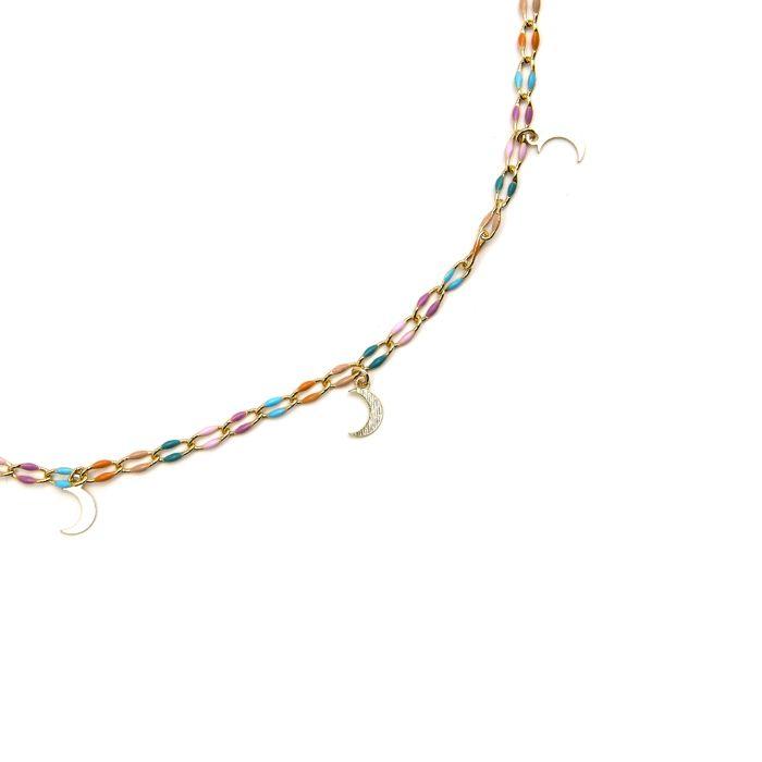 Collier Luxenter en argent 925 et finition on or 18k laqué multicolore - Liesi
