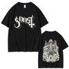 Ghost Band Graphic Print T-shirts Men Women Vintage Gothic Rock Metal T Shirts Man's Casual Oversized Tshirt Male 90s Streetwear