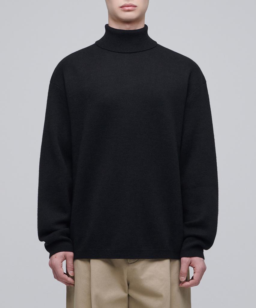 MUSINSA STANDARD Minimal Turtleneck Knit [Black]