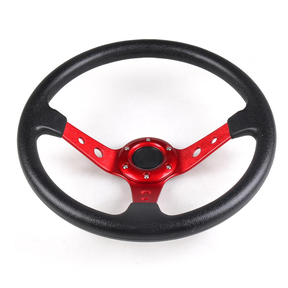 14inch 350mm PU Leather Car Racing Steering Wheel Aluminum Alloy Deep Dish Sport Drifting Universal Wheel