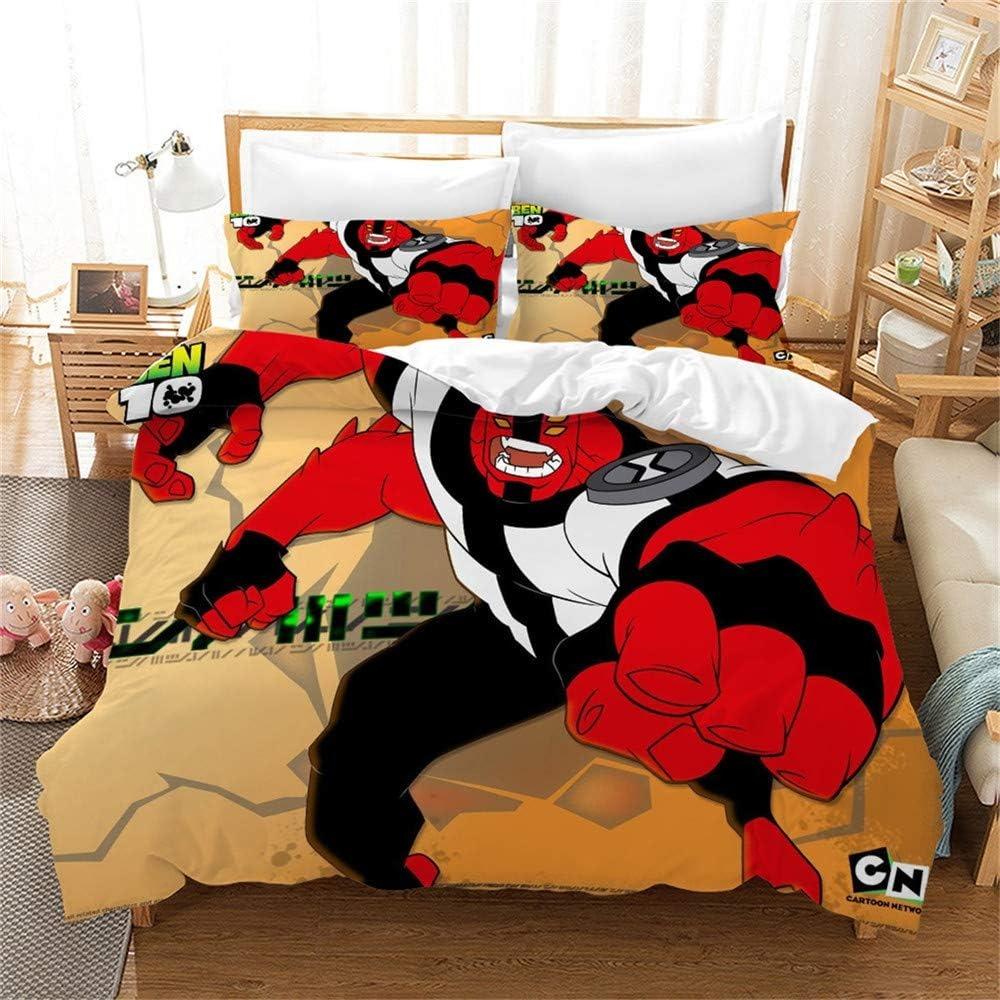 Exquisite Cartoon Ben 10 Wallpaper Anime Print Bedding Set Duvet Cover Comforter Bed Youth Kids Girls Boys Birthday Gift
