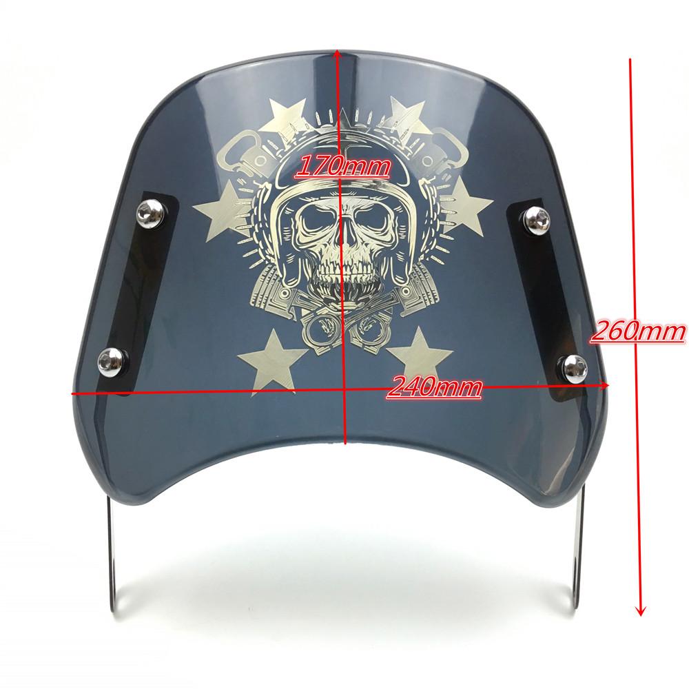 Лобовое стекло мотоцикла, ветровой дефлектор, универсальный для Harley Honda Yamaha Kawasaki Suzuki 6,5 "-9,45"