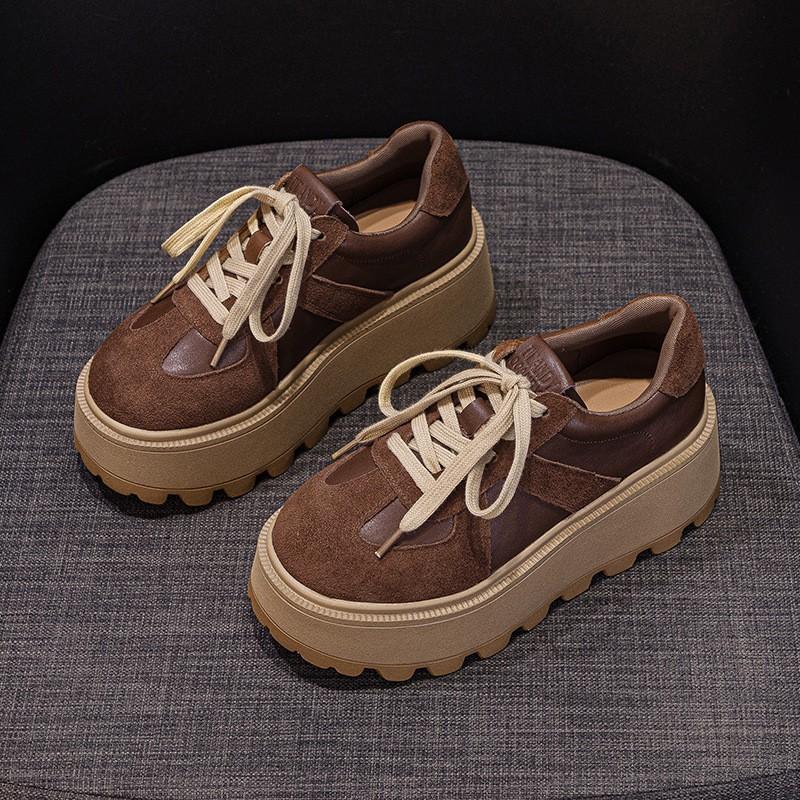 Обувь Dexun толстая подошва увеличение внутренней высоты женская новая матовая кожа ретро повседневная модная спортивная обувь для скейтборда женская студенческая обувь