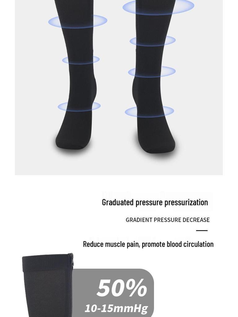 New Toe-Covering Compression Zipper Socks: Long, Elastic Cycling Socks for Outdoor Sports