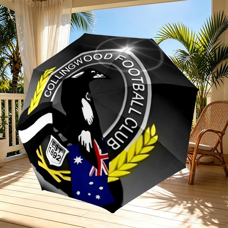 Зонт-трость с автоматическим открытием/закрытием Collingwood Magpies, Портативный складной зонт, для улицы, поездок на работу, походов, Идеальный подарок на день рождения