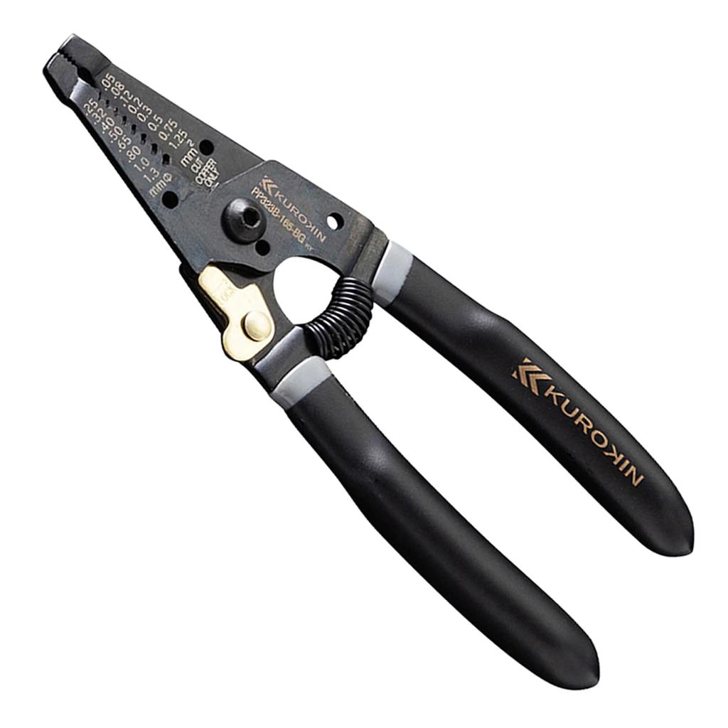 Fujiya Wire Stripper Type with B, 165mm, Black/Gold, Spring, PP323B-165-BG