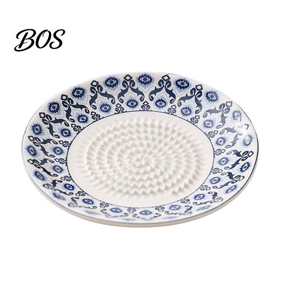 Garlic Grater Ceramic Ginger Grater, Manual Mincing Plate for Mashed Puree, Multifunctional Kitchen Masher Fruit Dish