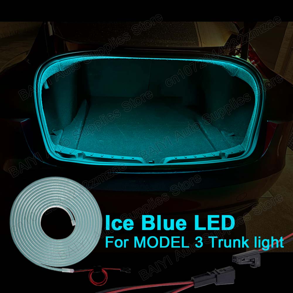 For Tesla MODEL 3 Highland Car Trunk Light Bar, Plug & Play Rear Luggage Decoration Lights, LED Car Interior Atmosphere Light