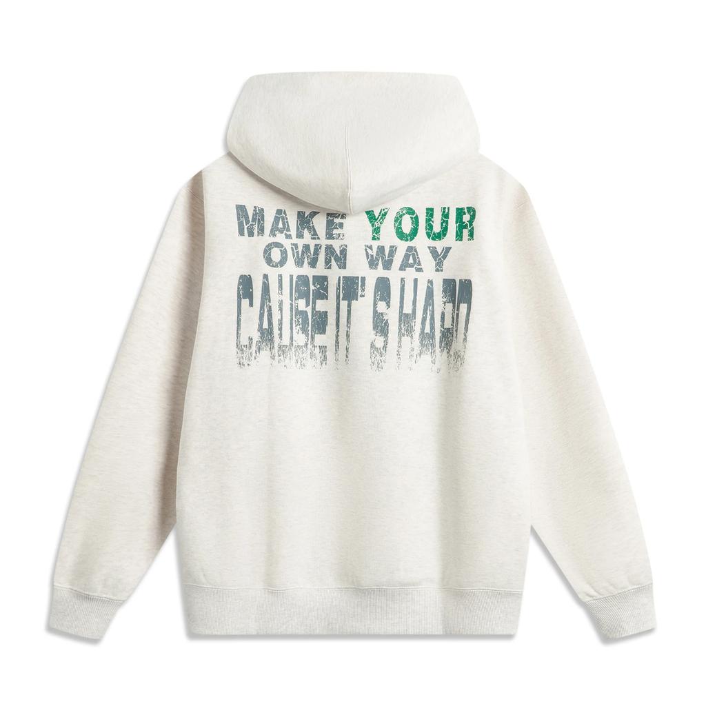 Li Ning Серия Уэйда Буквенный Худи Удобный Дышащий Универсальный Флис Теплый Свитшот Мужской свитшот Цветочный-Серый Черепично-Серый AWDV039-6