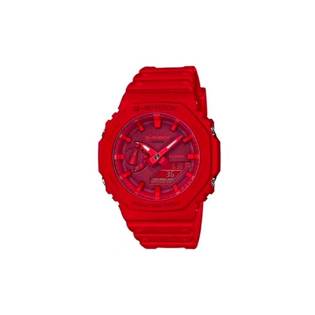 Casio Мужские часы Red Series GA-2100-4A с жидкокристаллическим и аналоговым двойным дисплеем(Watch3--)