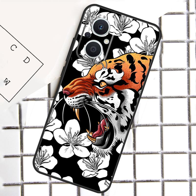 Японский тигр Для OPPO Reno 13 14 12 11 10 Pro 11F 12F 13F 14F 7 8 Lite 8T OPPO Find X5 X6 X8 X9 Pro Чехол