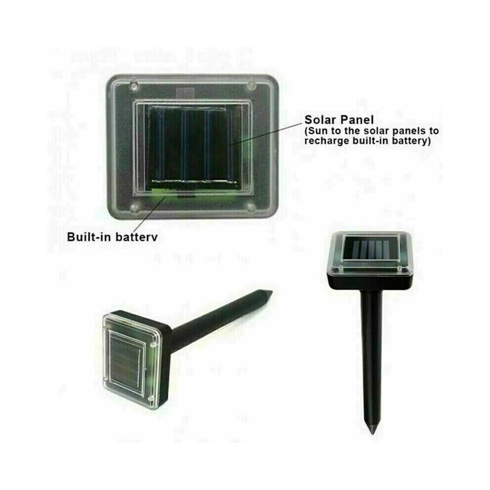 2-Pack Solar Ultrasonic Pest Repellers with PIR Sensor – Garden Animal Scarers, Eco-Friendly, No Chemicals, Scares Birds, Rats, Cats, Raccoons