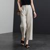 Simple commuting linen straight leg pants for women in summer 2025, fashionable, loose, versatile, and casual cropped pants