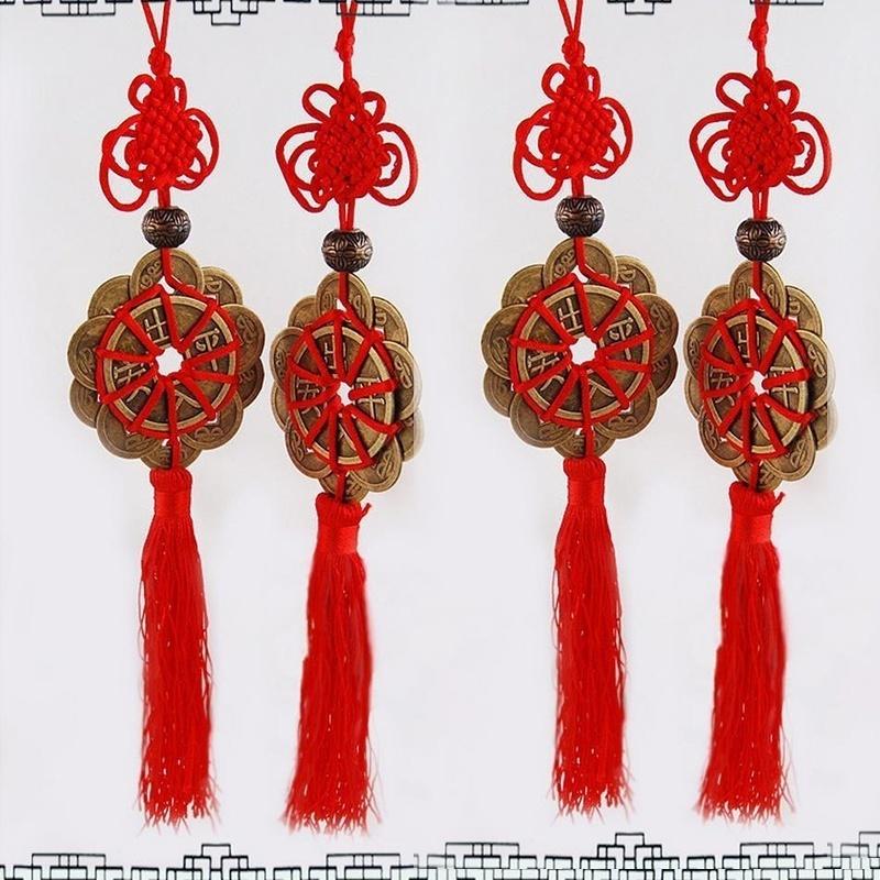 New 1 Pcs Feng Shui Lucky Charm Ancient CHINA Coins Prosperity Protection Room Decor Wall Hanging Decoration Home Supplies
