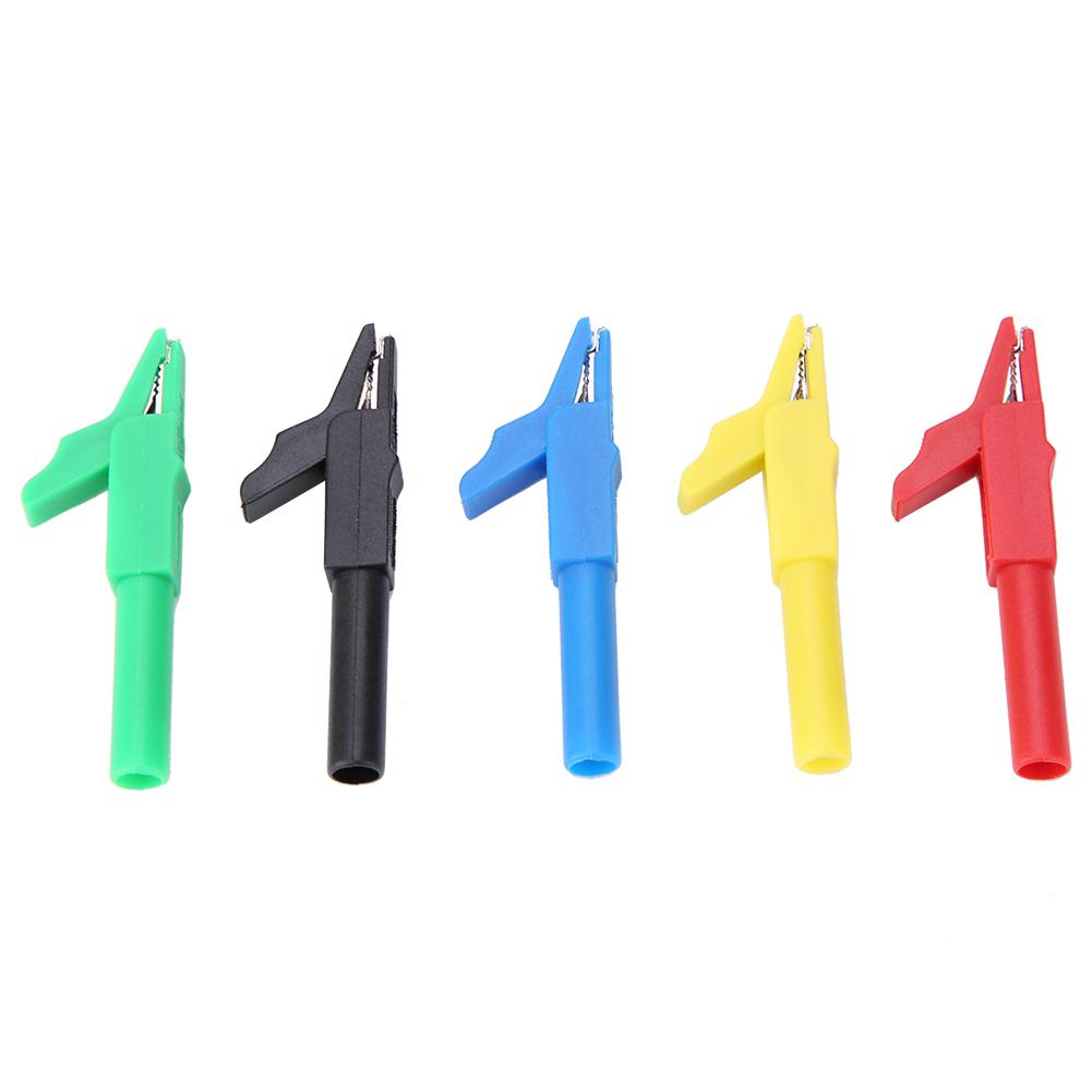 P2007 5Pcs Fully Insulated Plug In Alligator Clips 15A 300V for 4mm Banana Plug