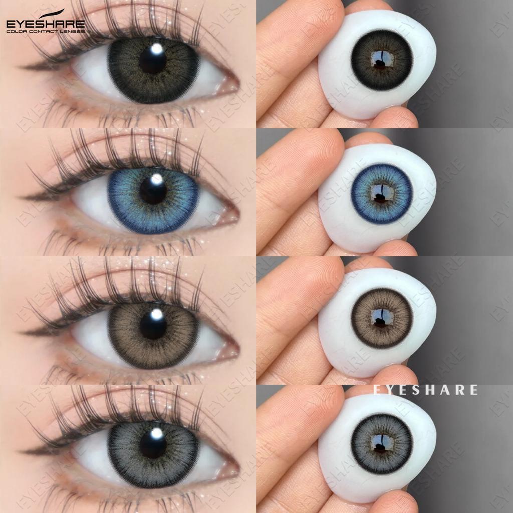 Eyeshare Новые цветные контактные линзы Черные очковые линзы Изумрудно-зеленые контактные линзы Фиолетово-серые линзы Серые натуральные контактные линзы 1 пара