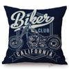 18" Vintage Motorcycle Club Poster Born To Ride Live To Ride Throw Pillow Case Us Funky Style Boy Husband Gift Cushion Cover