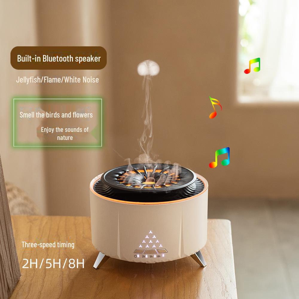 Ароматерапевтический увлажнитель воздуха Volcano: Bluetooth-динамик, диффузор эфирных масел, большой объем тумана, таймер, дистанционное управление.