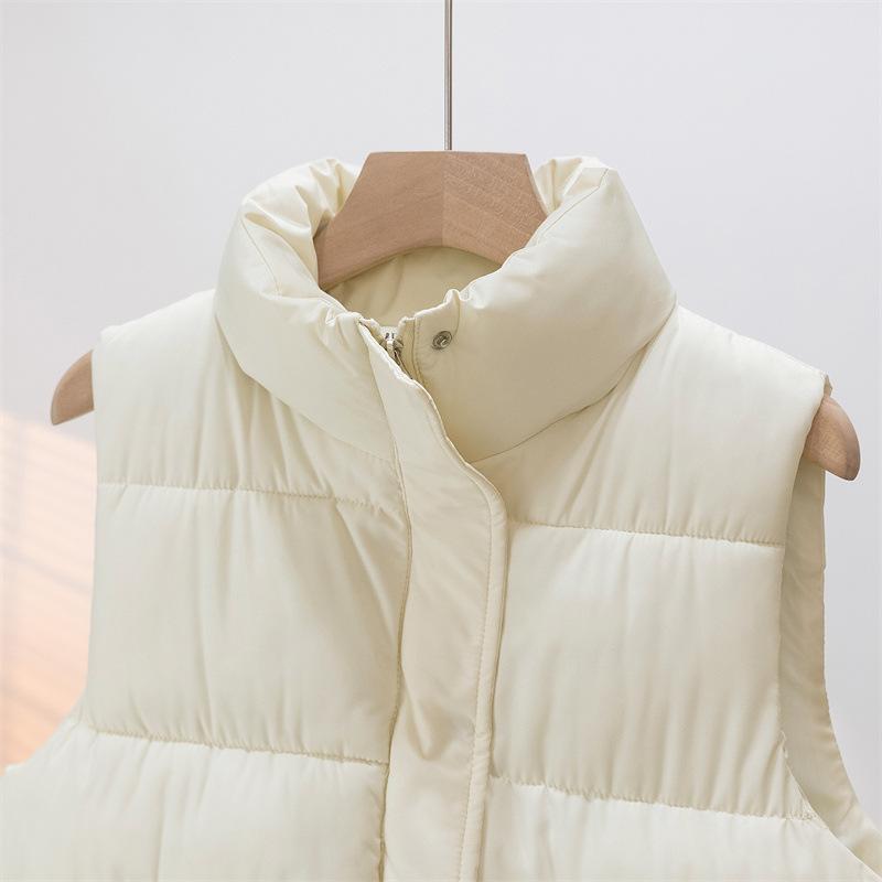 Осень Зима Пуховый Хлопковый Жилет Без Рукавов Куртка Свободная Корейская Версия Женский Хлопковый Жилет Темперамент Женский Жилет Пальто
