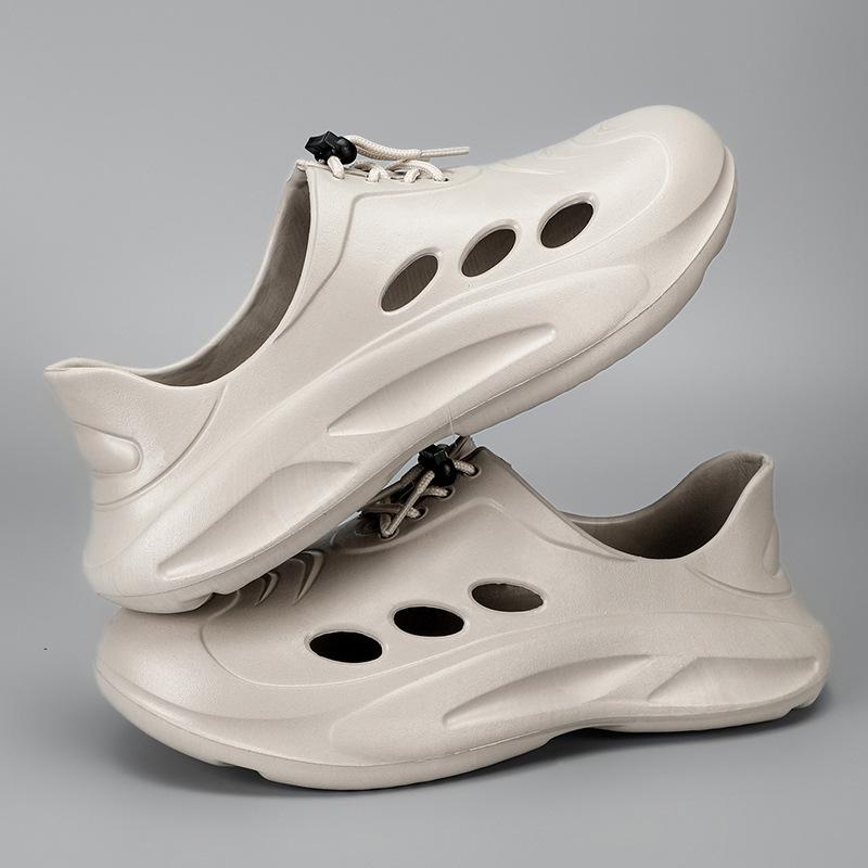 Туфли с дырками мужские 2025 год интернет-знаменитость eva ощущение наступания на говно уличные пляжные туфли крутые тапочки Пляжная обувь