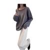 Korean Style One-Shoulder Cashmere Knit Sweater - Women's Loose Fit, Plus Size, Autumn/Winter Street Style Pure Wool Top