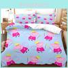 Kids Cartoon 3d Crown Pig Duvet Cover Pillowcase Single Double Bedding Set
