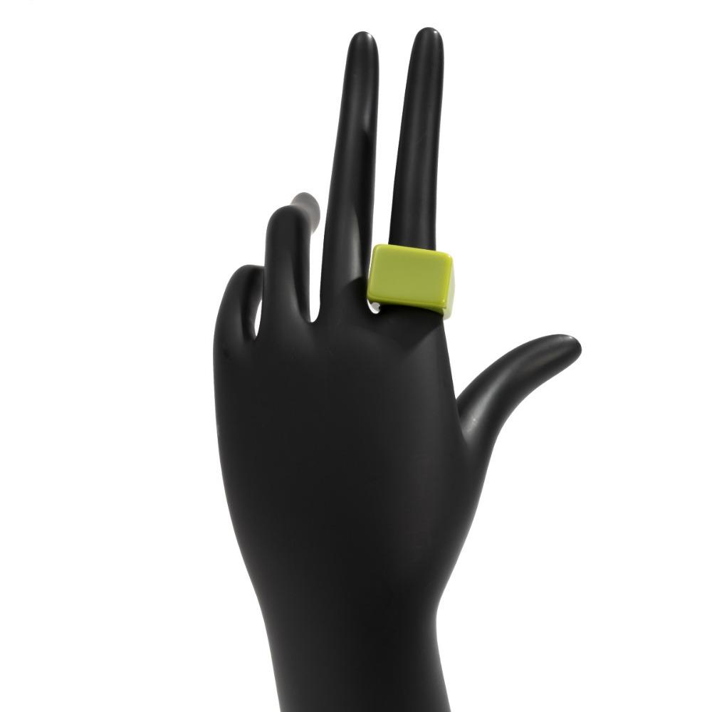 Темпераментное геометрическое квадратное кольцо Модное кольцо Новое цветное акриловое кольцо