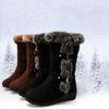 Fashion New Winter Women Boots Casual Warm Mid-Calf Boots Shoes Women Slip-On Round Toe Wedges Snow Boots Shoes Size 35-42