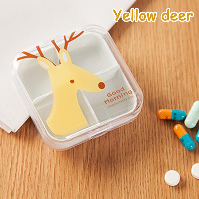 Милый мультфильм мини-бокс для хранения лекарств и таблеток портативный пустой дорожный аксессуар