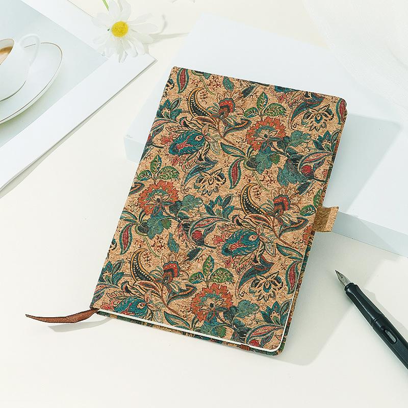 Travel Souvenir Cork Notebook A5 Notepad Retro Pattern