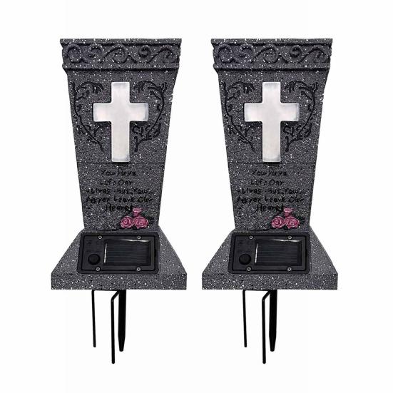 Солнечная cemetery ваза со светодиодом для надгробия, уличный держатель для искусственных свежих цветов, ваза для надгробия с шипом, памятные подарки на случай потери близкого человека