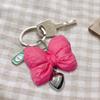 Fashionable Bowknot Keychain Heart Pendant Keychain Keyring Handbag Charm Phone Chain Accessory for Women and Girls