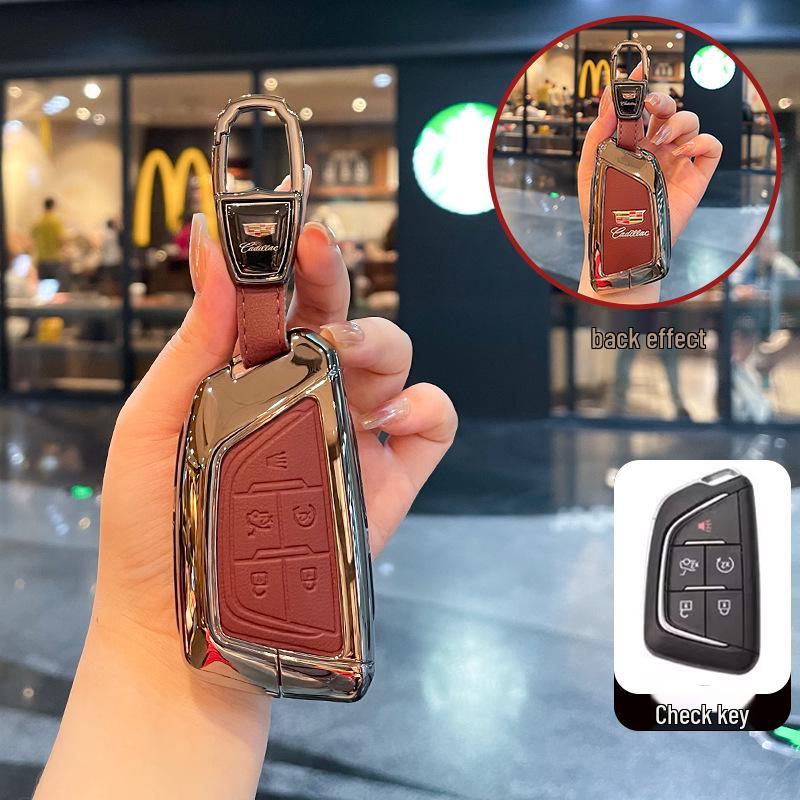 2025 Cadillac XT5 Key Case: Metal Leather Shell for CT5/CT4/CT6/XT4/GT4 Models