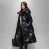 Solid Color Glossy Long and Thin Fashion Hooded Warm Down Jacket Women's Winter Coat