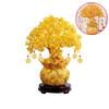 Lucky Tree Wealth Yellow Crystal Tree Natural Money Tree Ornaments Home Decor Bonsai Style Wealth Luck Feng Shui Ornaments Craft