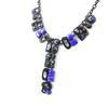 [I2198] - Designer Necklace 'Sissi' Black Blue
