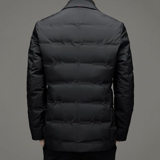 Мужской хлопковый пиджак с высоким воротником, длинный рукав, застежка-молния, пиджак, имитация двух частей, стеганая верхняя одежда