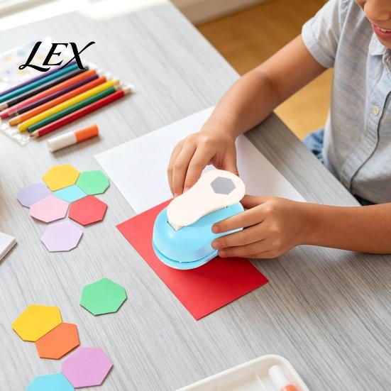 Paper Crafting Supplies Hexagon Punch for Crafts, Professional Hole Puncher, Scrapbook Decorative Shape Puncher DIY Arts Cardboard, Greeting
