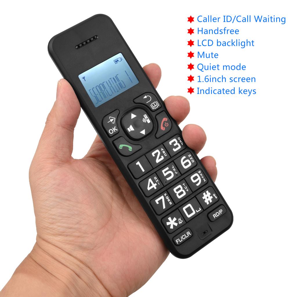 Bisofice D1002B Cordless Phone with Answering Machine Caller ID/Call Waiting 1.6 Inch Backlight LCD