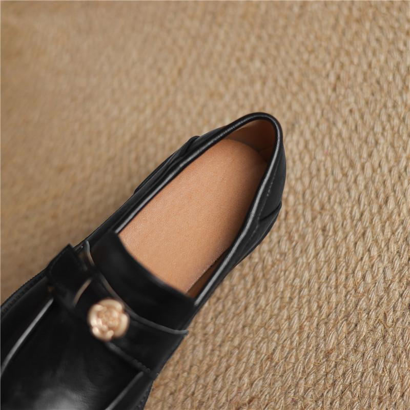 Женские мокасины весна-осень универсальные удобные толстые каблуки низкие повседневные туфли большого размера