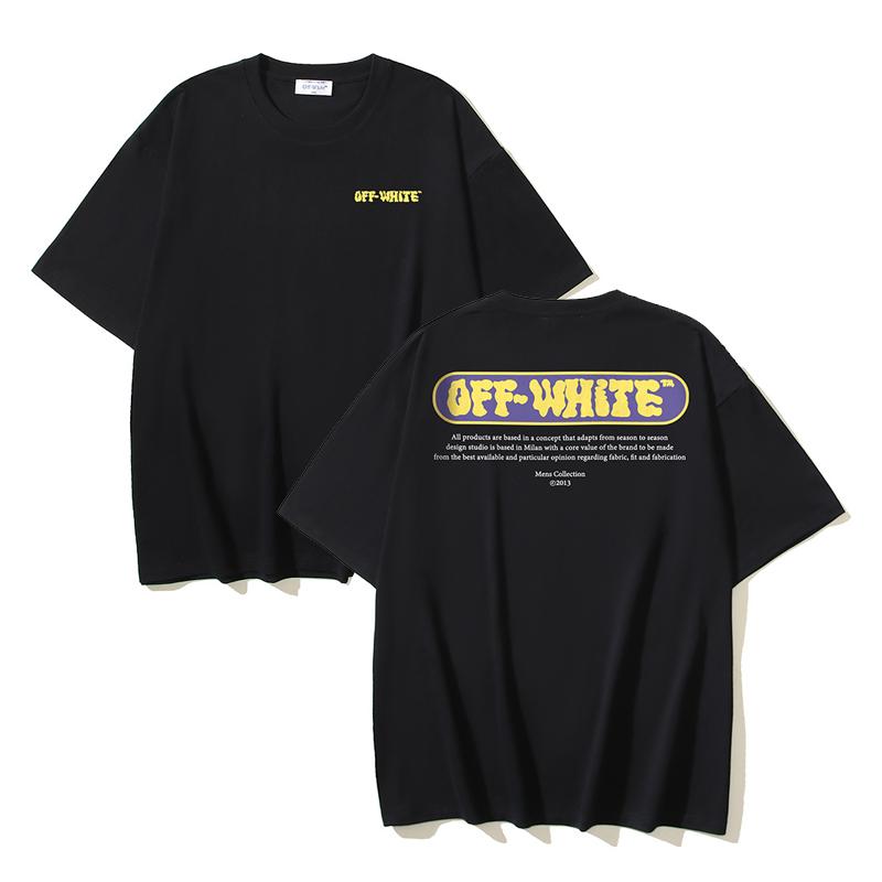 1170 Off-White 2026 Spring/Summer New Letter LOGO Pattern Round Neck Hooded Short Sleeved Men's and Women's T-shirts