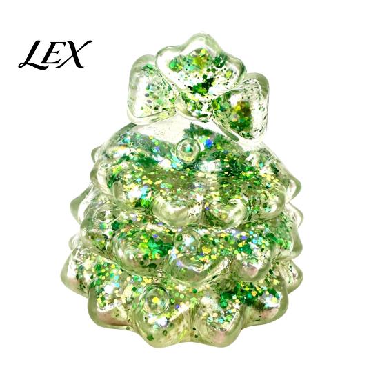 Mini Tree Fidget Toy Glitter Christmas Squeeze Toy, Xmas Sensory for Stress Relief, Clear TreeToy Slow Rise Holiday Gift Kids Adults